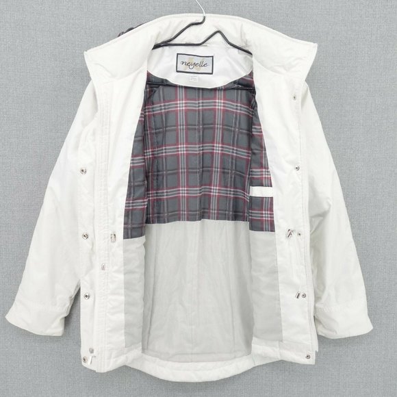 Neyelle Coat Womens Small White Fisherman Hooded Mock Neck Full Zip Long Sleeve - Picture 4 of 11